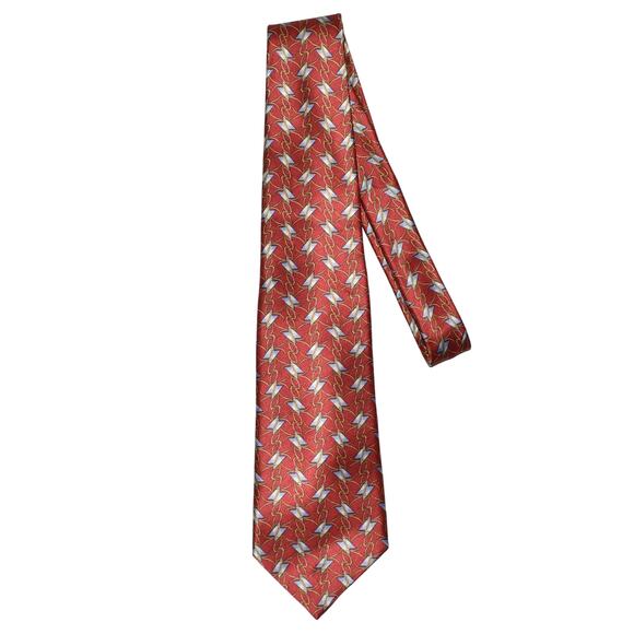 ROBERT TALBOTT $175 Red w/ Blue Gold Printed Imported Silk 4" Tie‎ - Picture 1 of 3